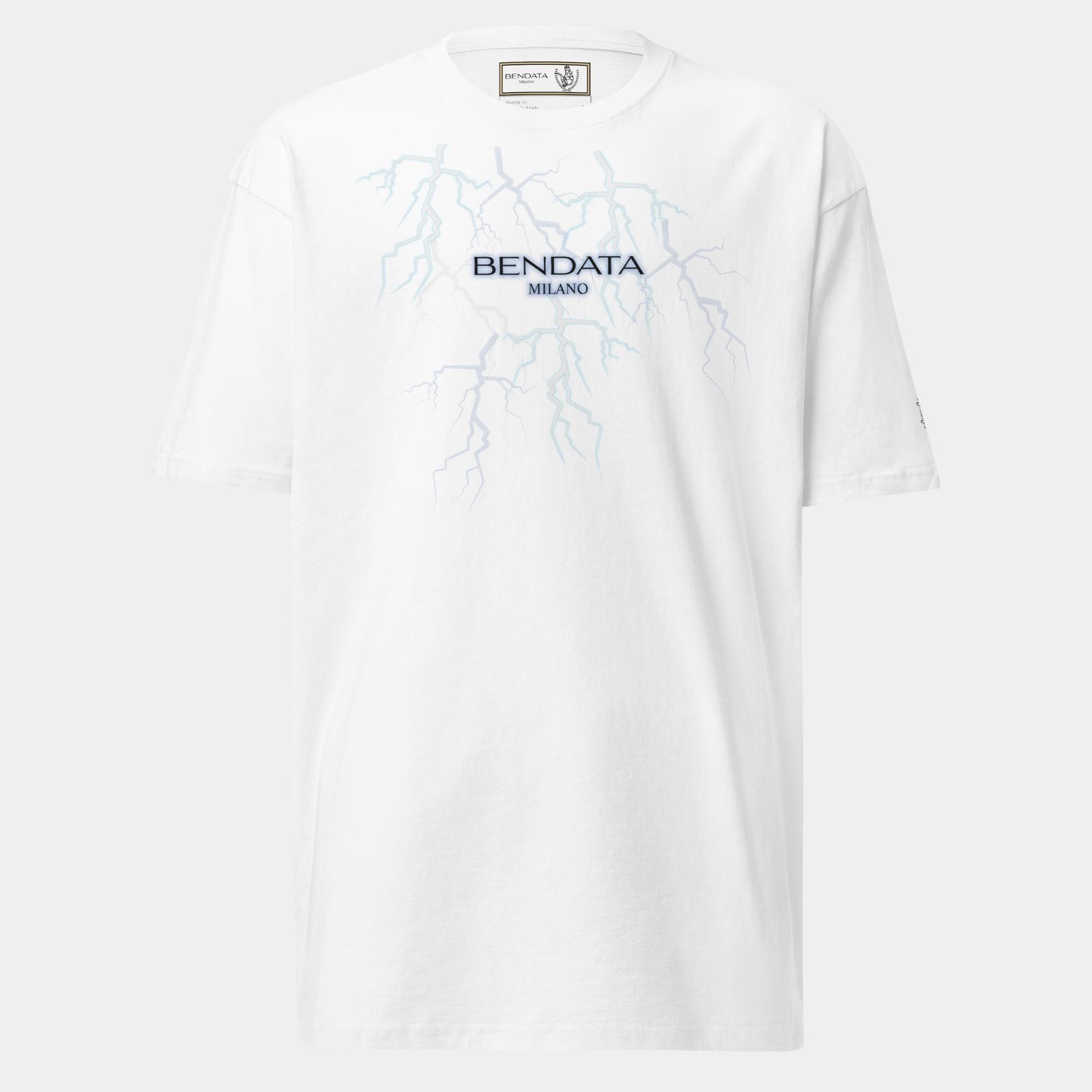 BENDATA | WHITE T SHIRT LIGHTNING LOGO