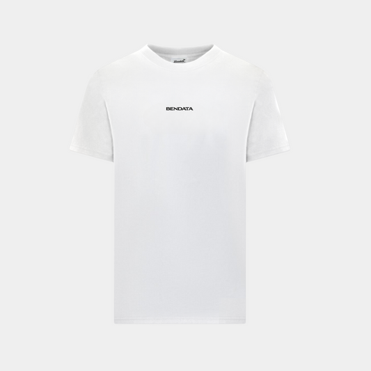 Maglietta bianca streetwear con design simbolico e vestibilità relaxed